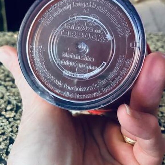 Starbucks 2016 Holiday 16oz Red Glitter Cup with Green and White Straw EUC!!! - Picture 8 of 8